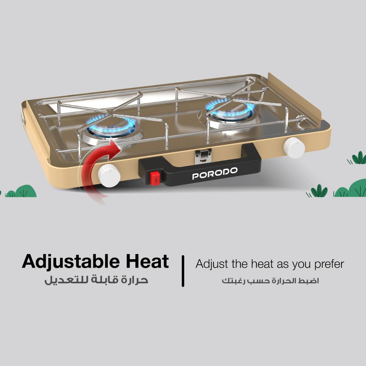 Porodo Lifestyle Dual Burner Foldable Camping Stove