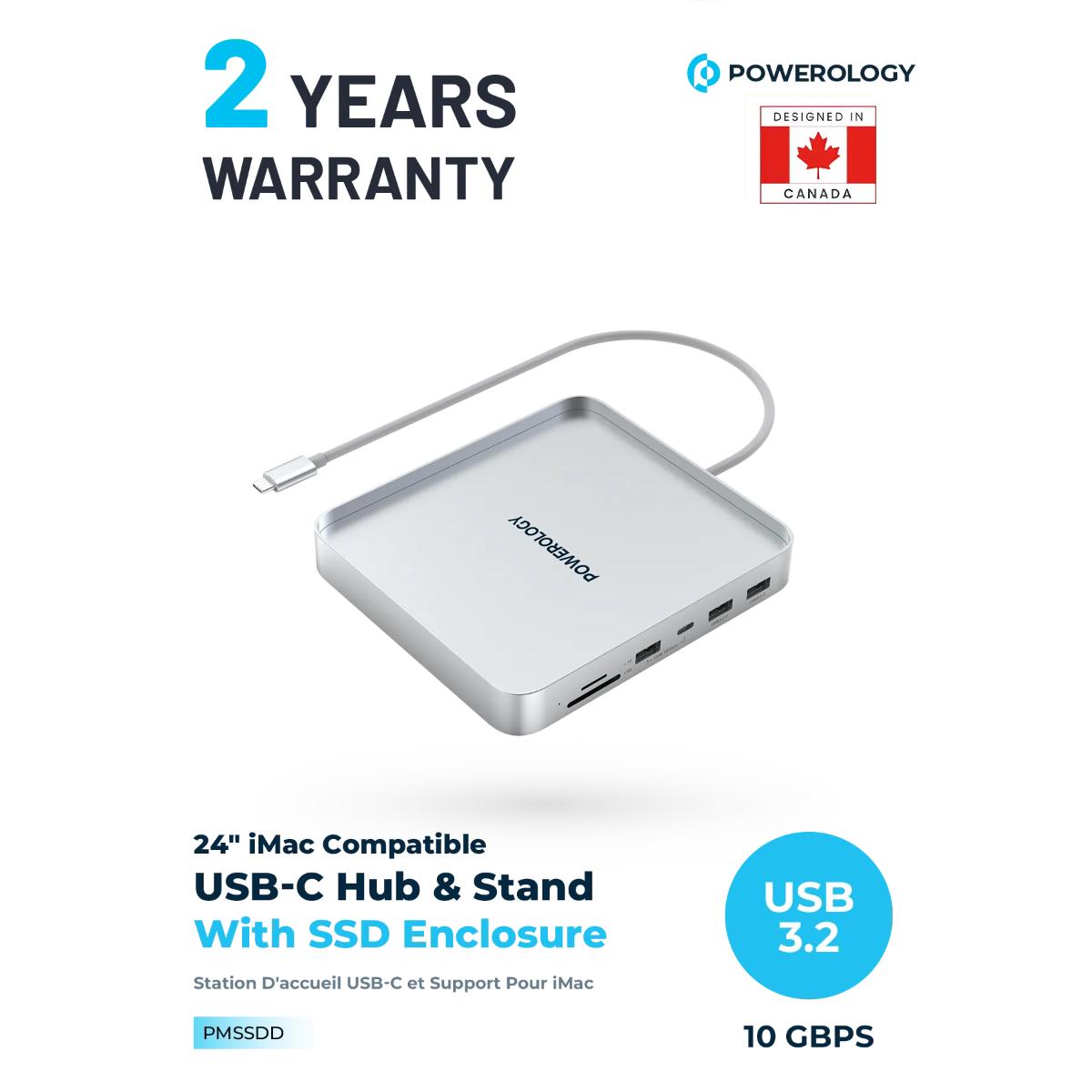 Powerology 8-in-1 iMac Stand & USB-C Hub