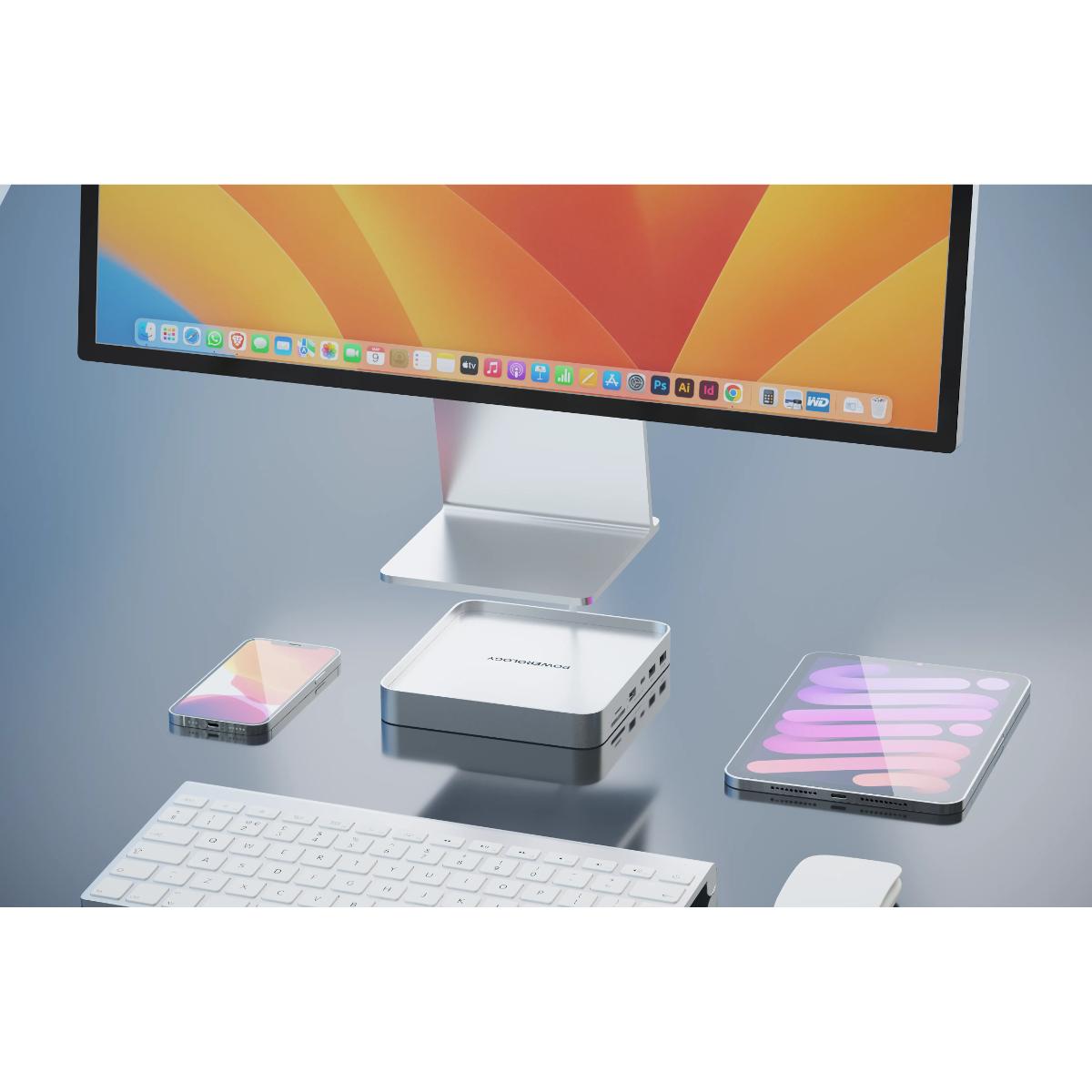 Powerology 8-in-1 iMac Stand & USB-C Hub