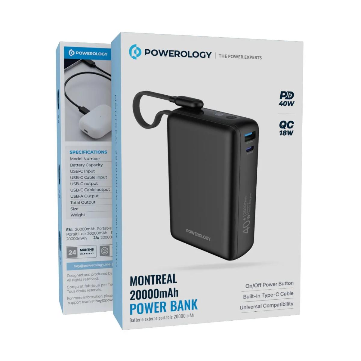 Powerology Montreal 20000mAh Power Bank