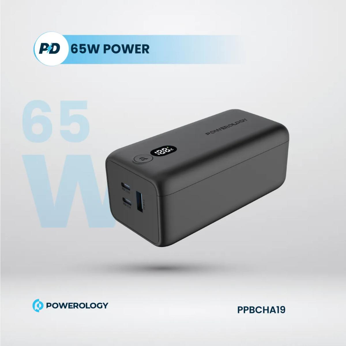 Powerology Onyx 30000mAh 4-Port Portable Charger