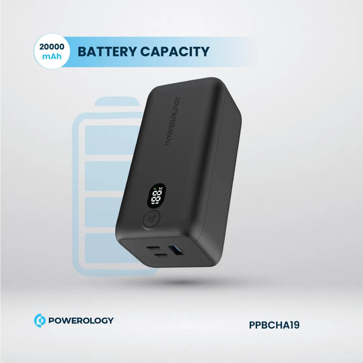 Powerology Onyx 30000mAh 4-Port Portable Charger