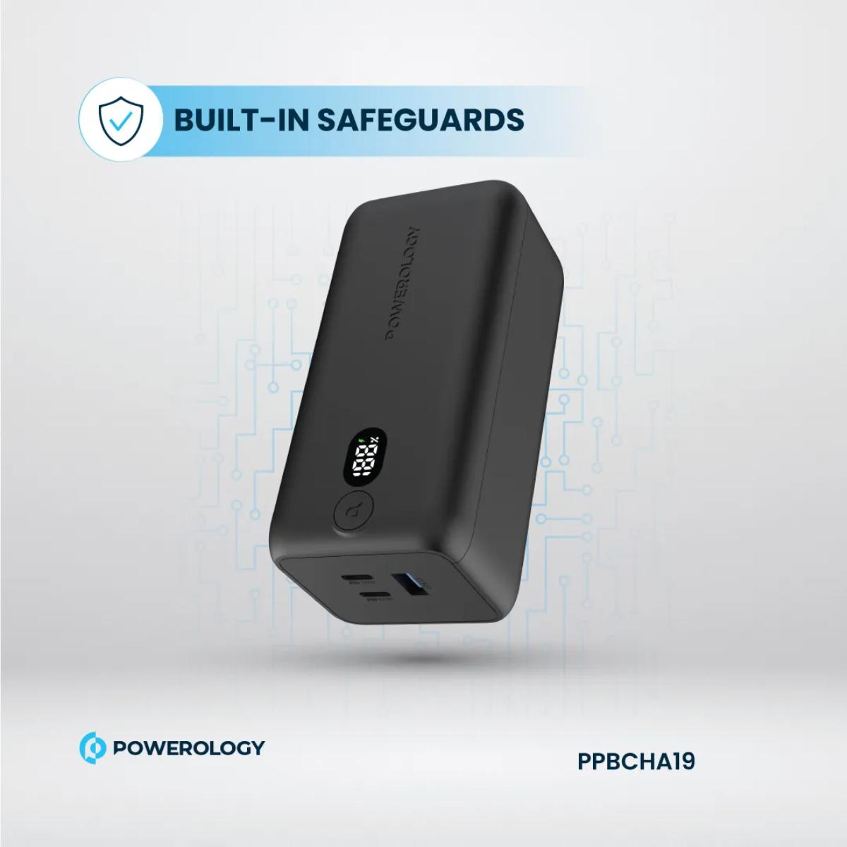 Powerology Onyx 30000mAh 4-Port Portable Charger