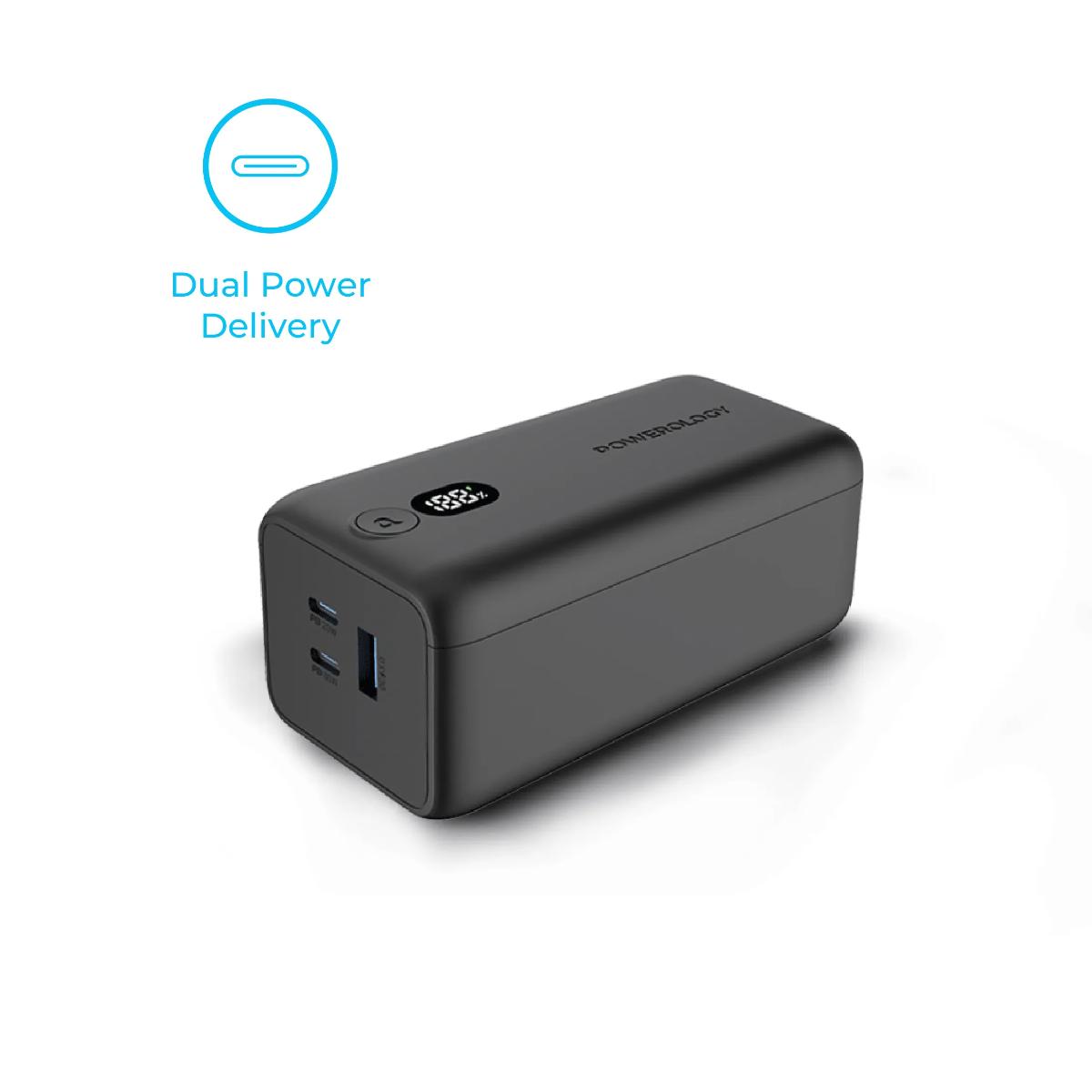 Powerology Onyx 30000mAh 4-Port Portable Charger