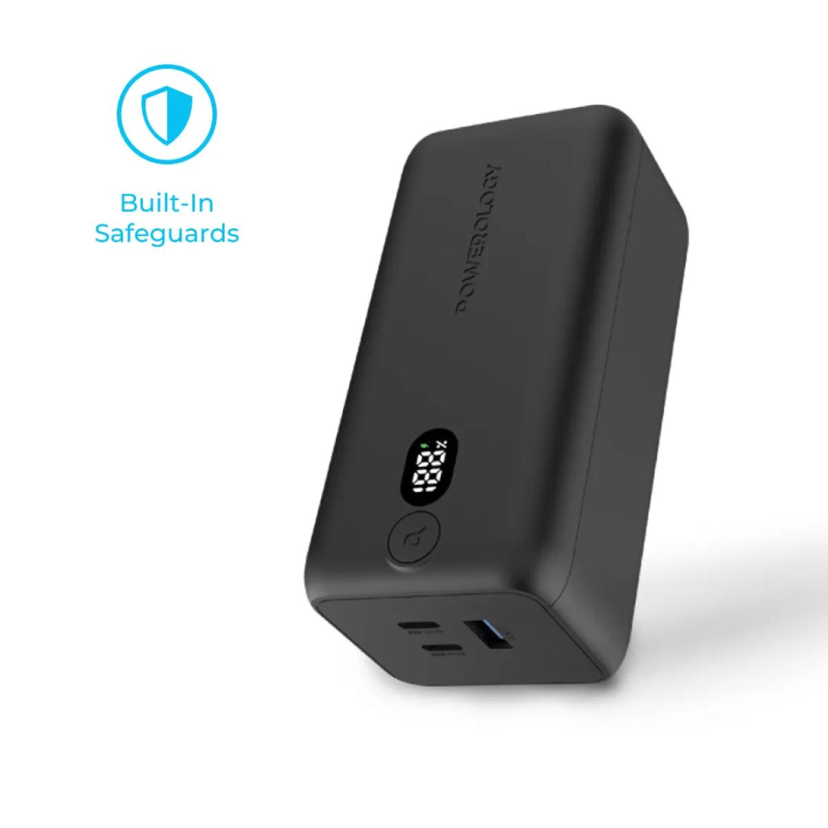 Powerology Onyx 30000mAh 4-Port Portable Charger
