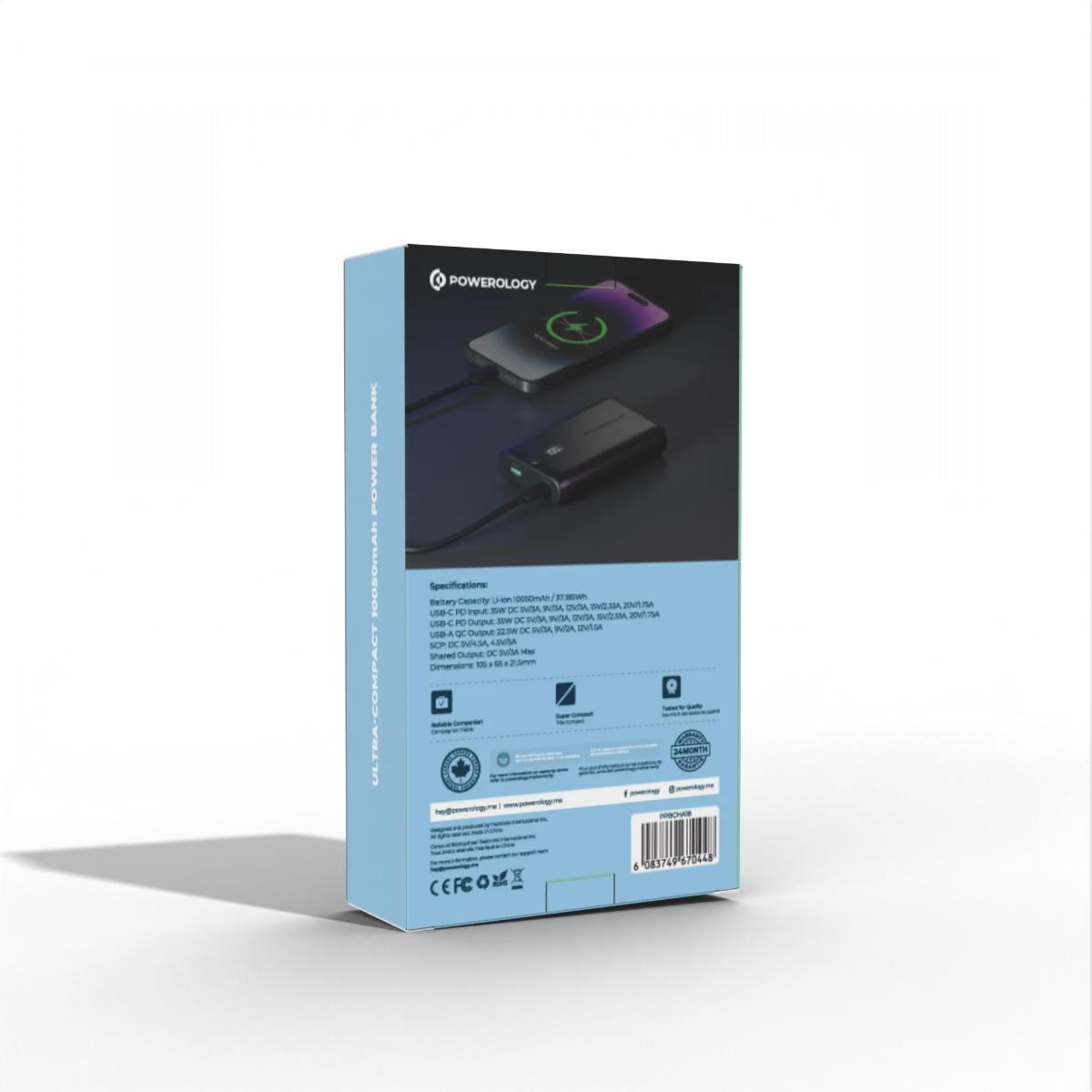 Powerology Onyx 30000mAh 4-Port Portable Charger