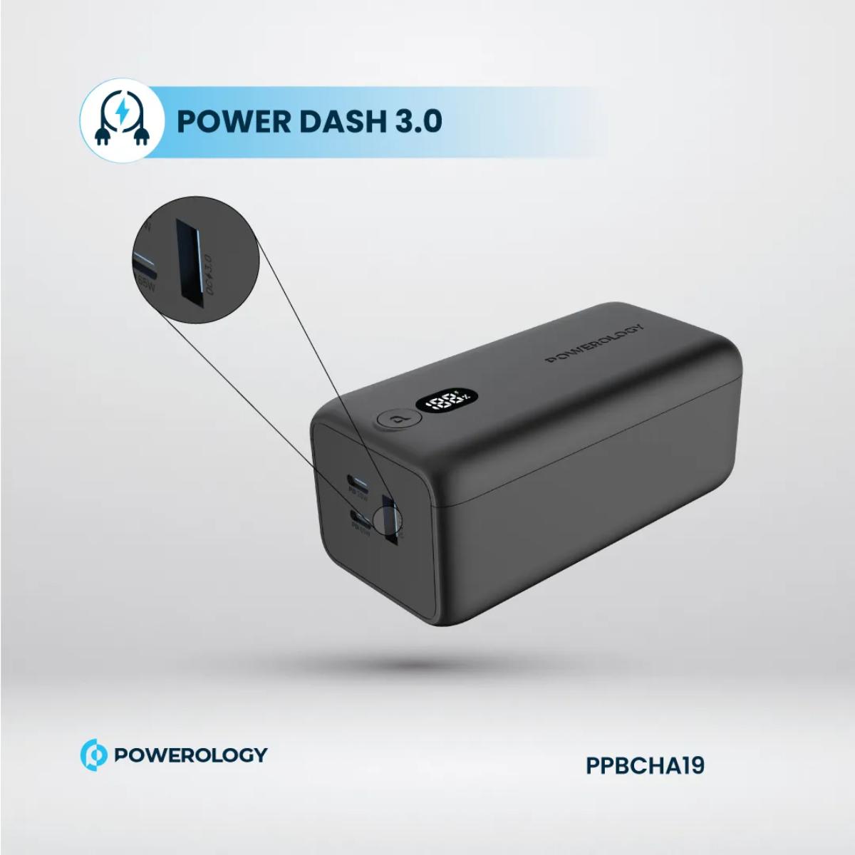 Powerology Onyx 30000mAh 4-Port Portable Charger
