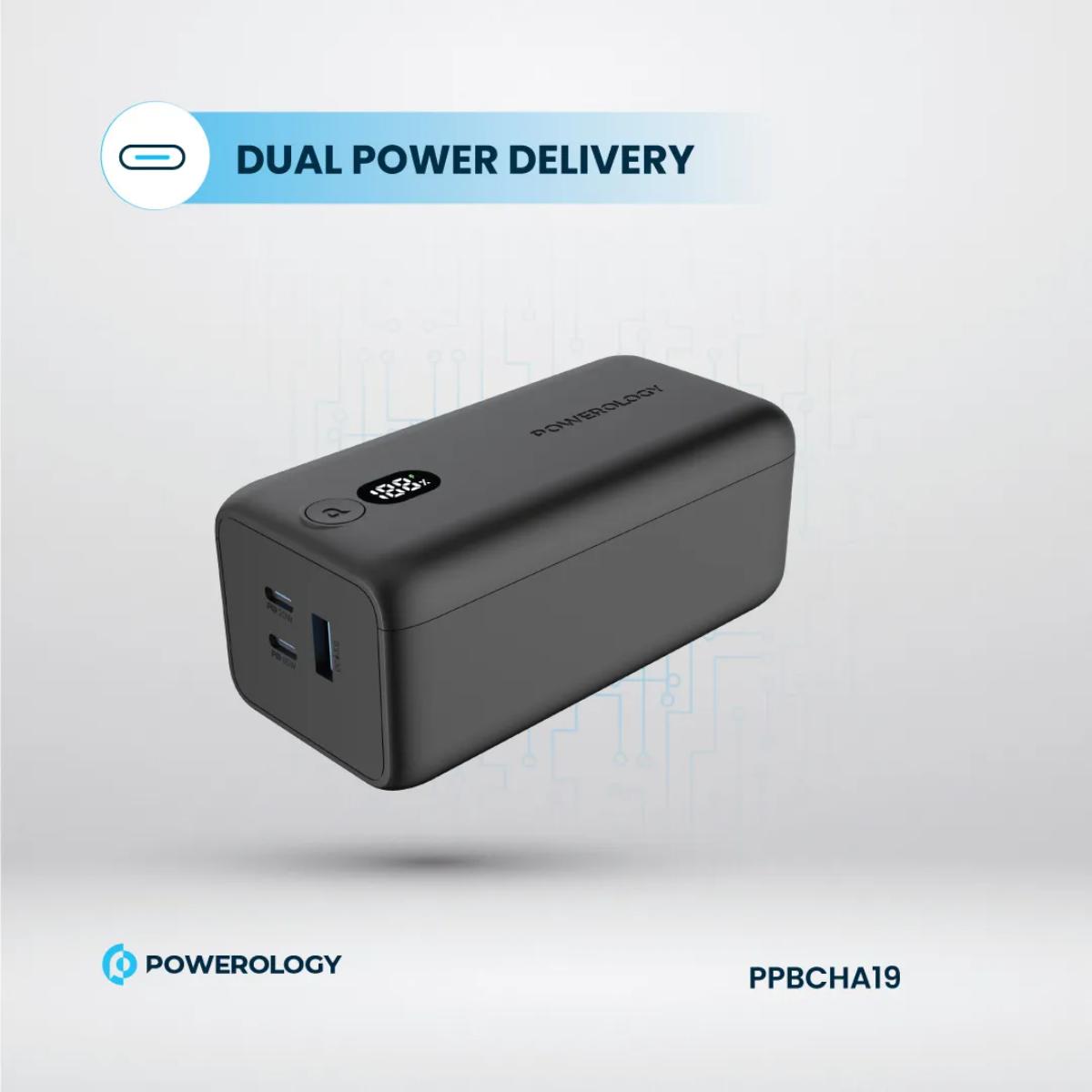 Powerology Onyx 30000mAh 4-Port Portable Charger
