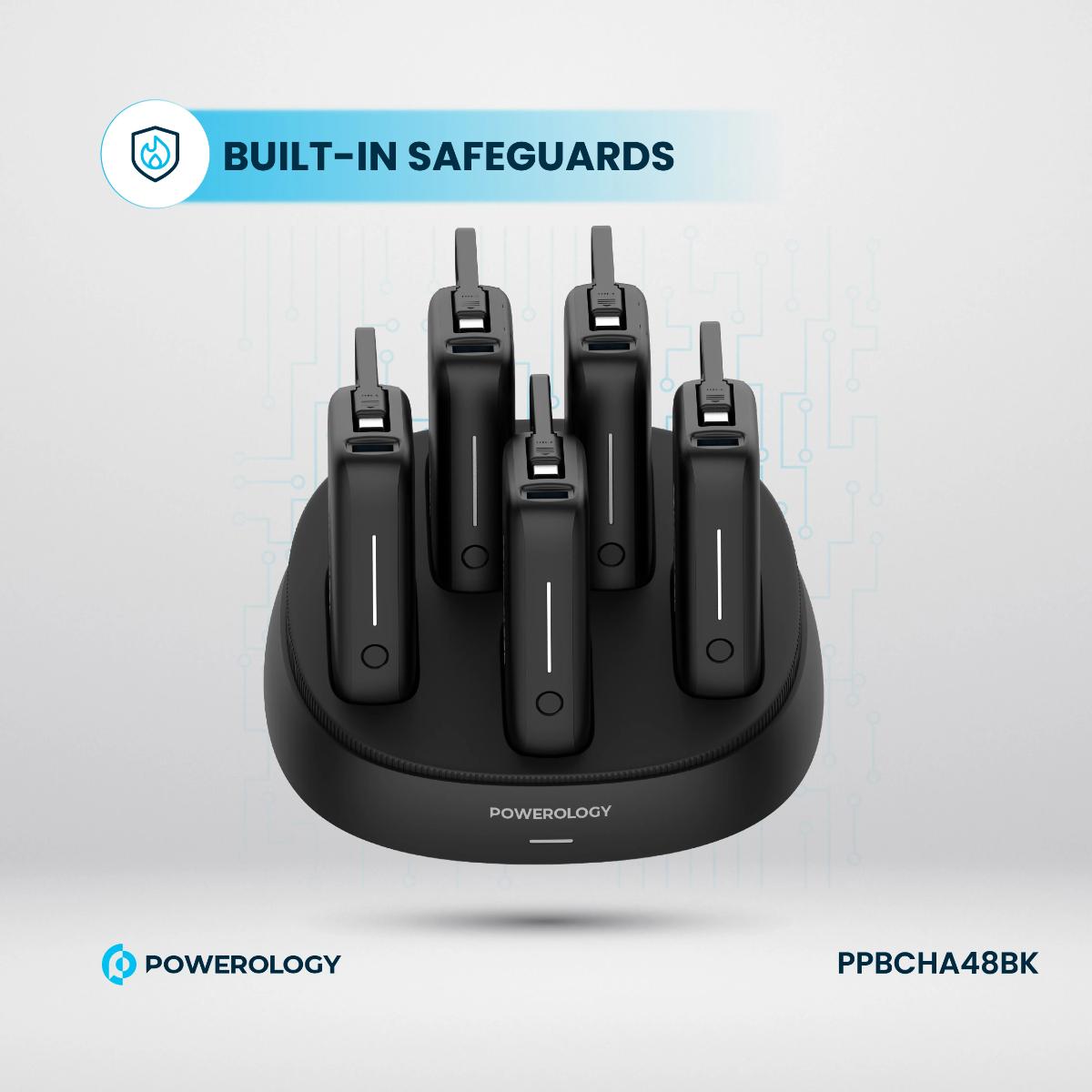 Powerology ×5 10000mAh Power Bank Station