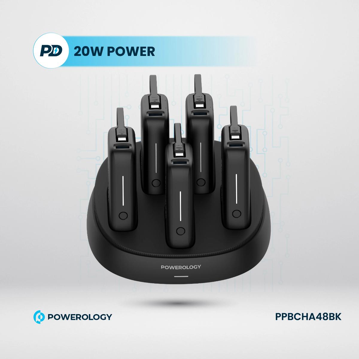 Powerology ×5 10000mAh Power Bank Station