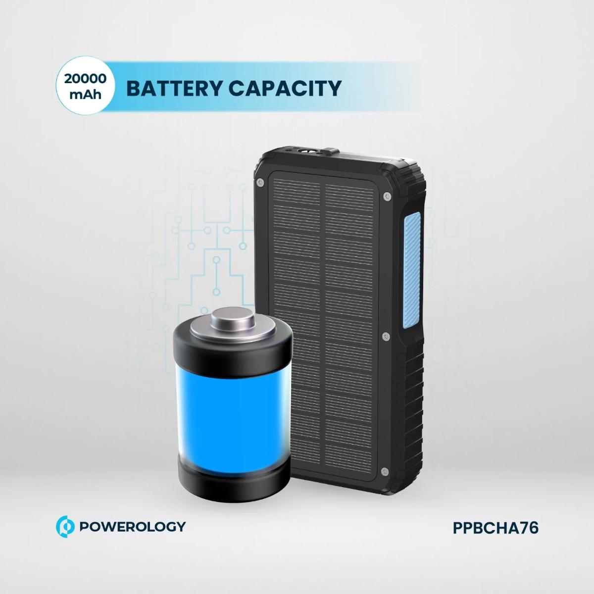 Powerology 20000mAh Solar Wireless Power Bank