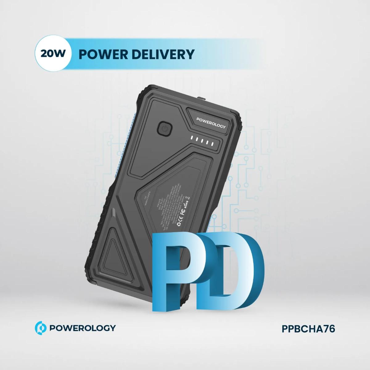 Powerology 20000mAh Solar Wireless Power Bank