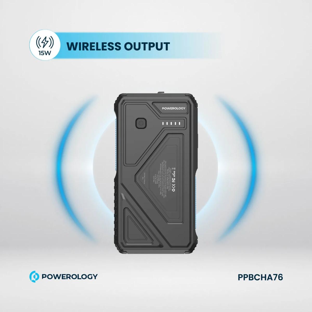 Powerology 20000mAh Solar Wireless Power Bank