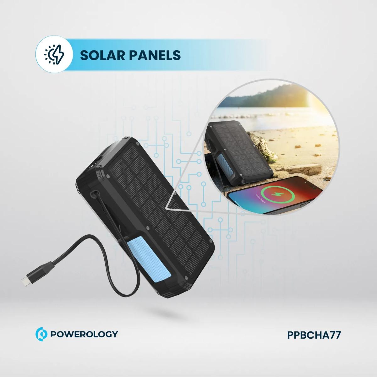 Powerology 27000mAh Solar Wireless Power Bank