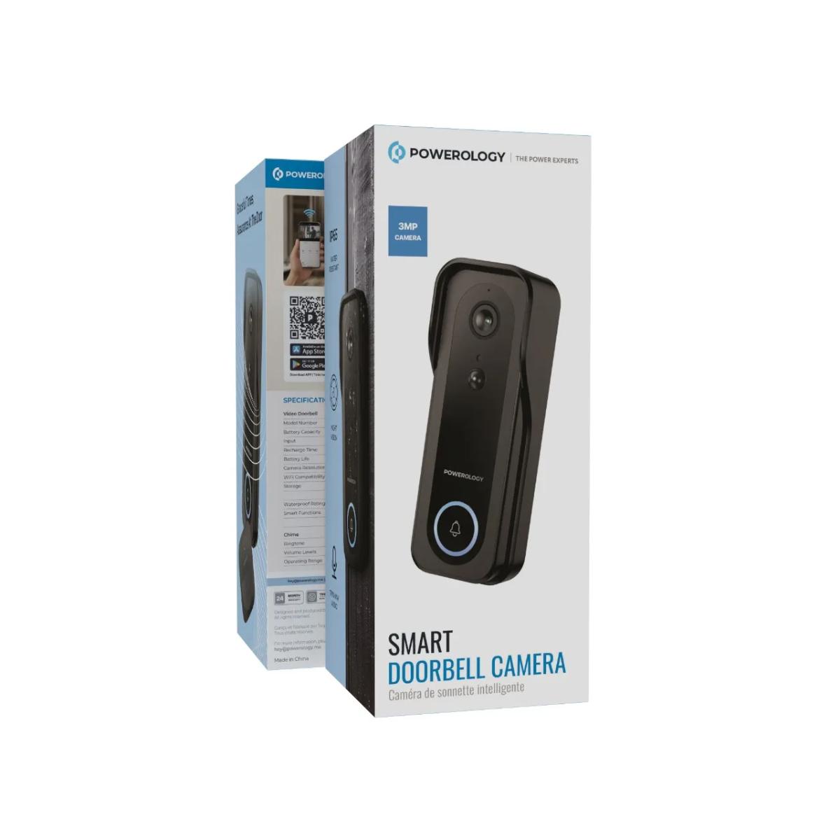 Powerology Smart WiFi Video Doorbell + Wireless Chime