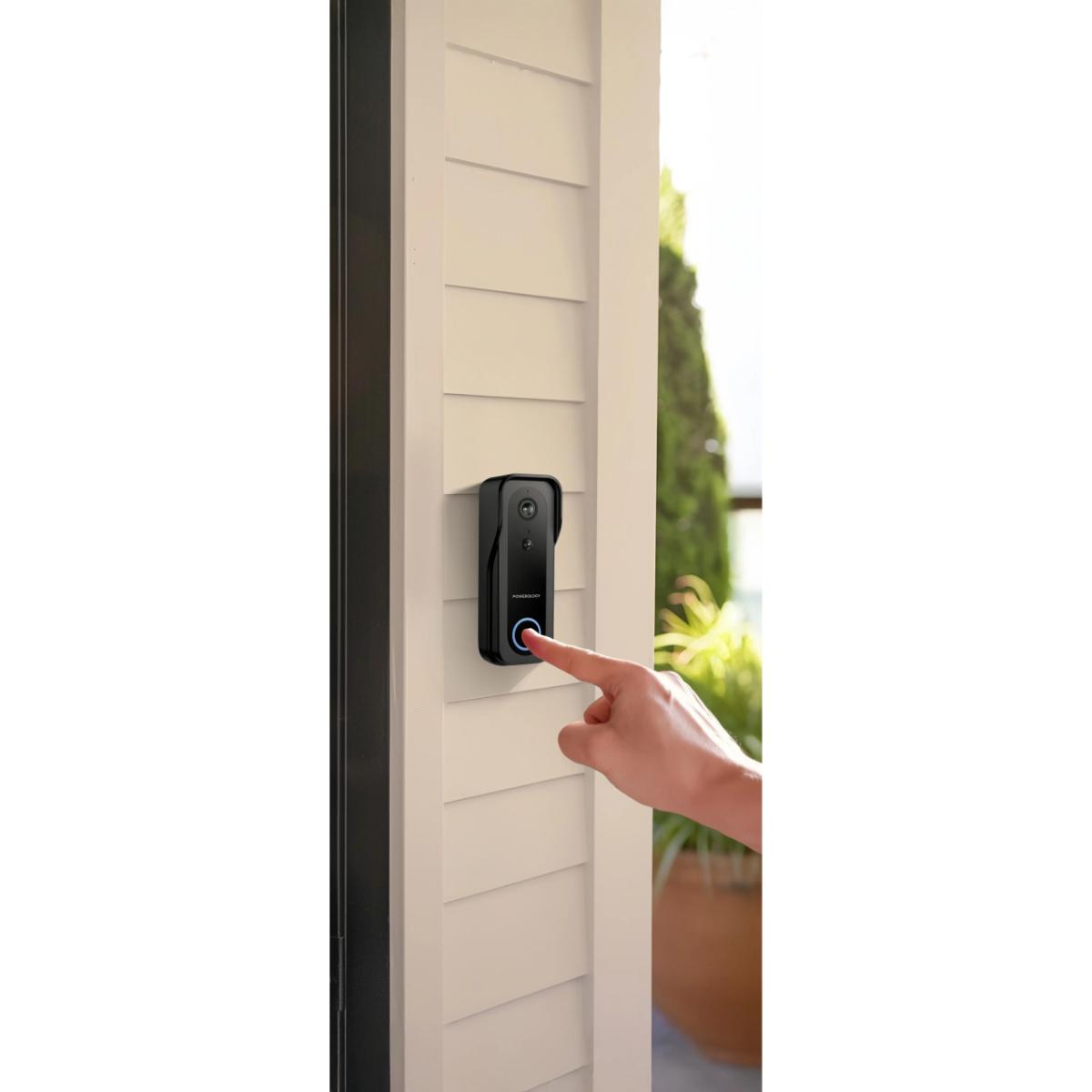 Powerology Smart WiFi Video Doorbell + Wireless Chime