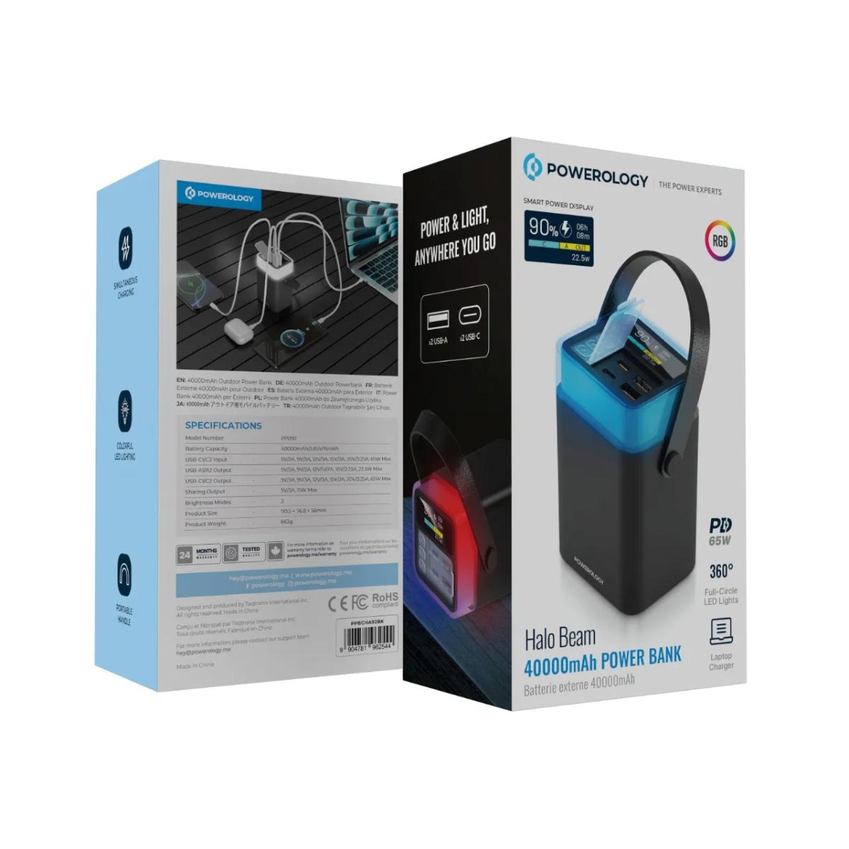 Powerology  40000mAh Power Bank PD 65W