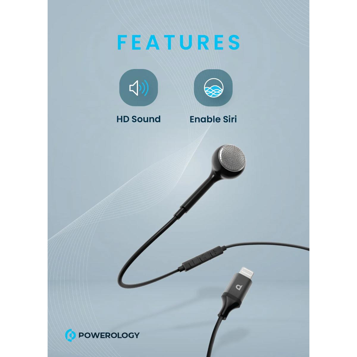 Powerology Mono Earphone Lightning Connector