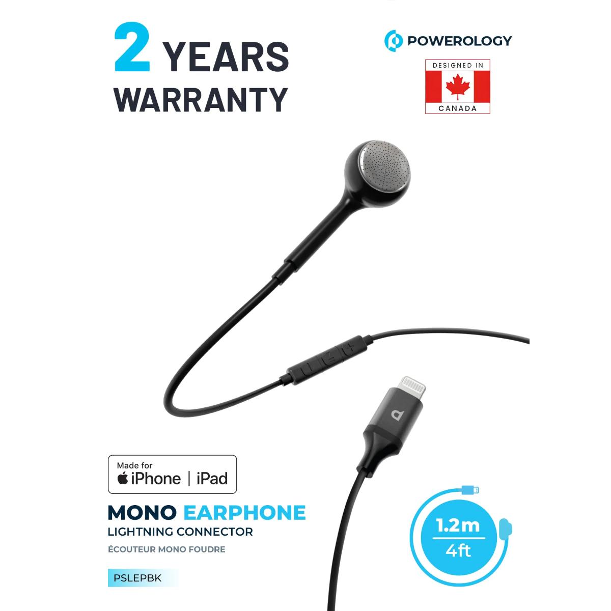 Powerology Mono Earphone Lightning Connector