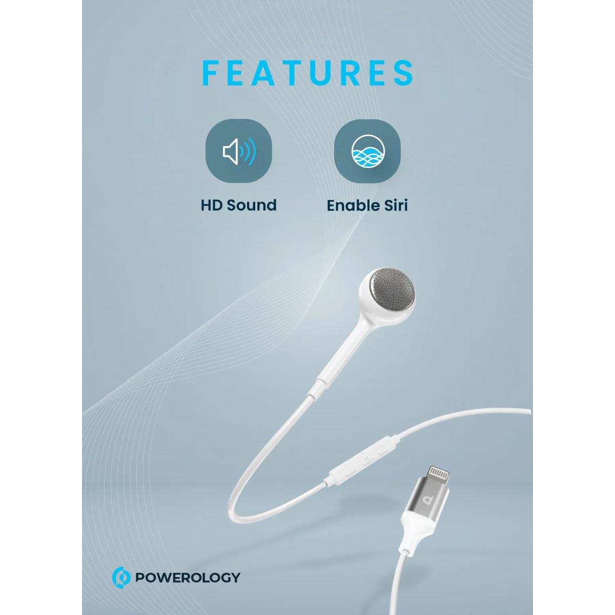 Powerology Mono Earphone Lightning Connector