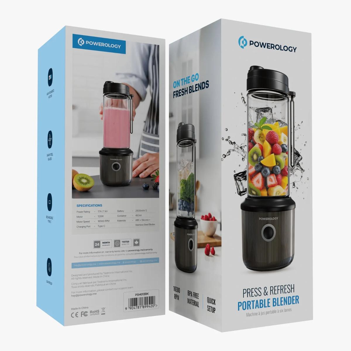 Powerology Press & Refresh Portable Blender