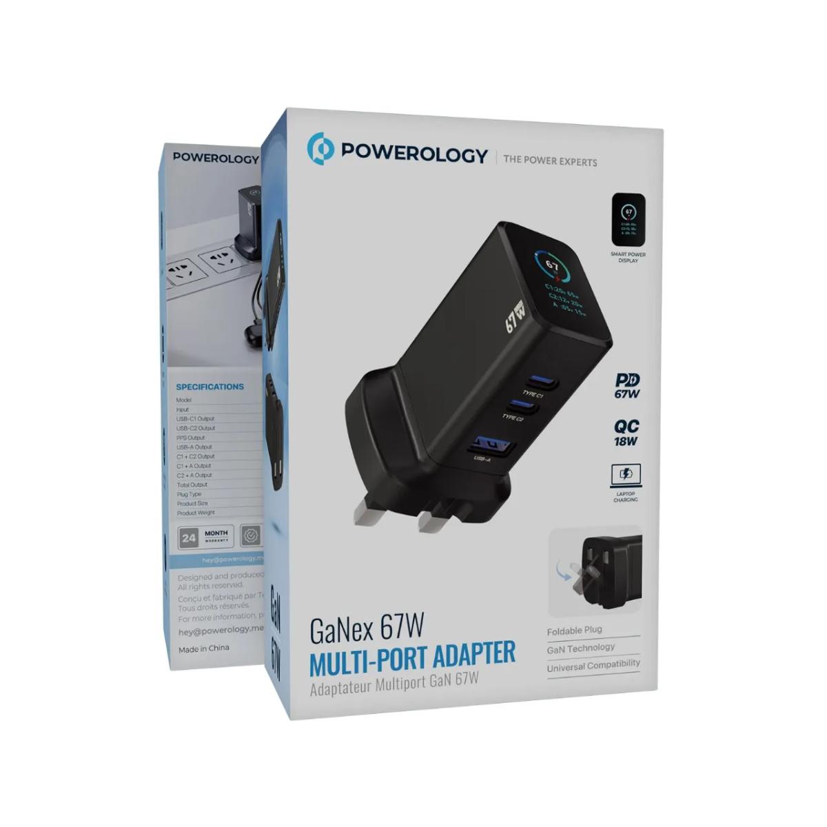 Powerology GaNex 67W Multi-Port Adapter