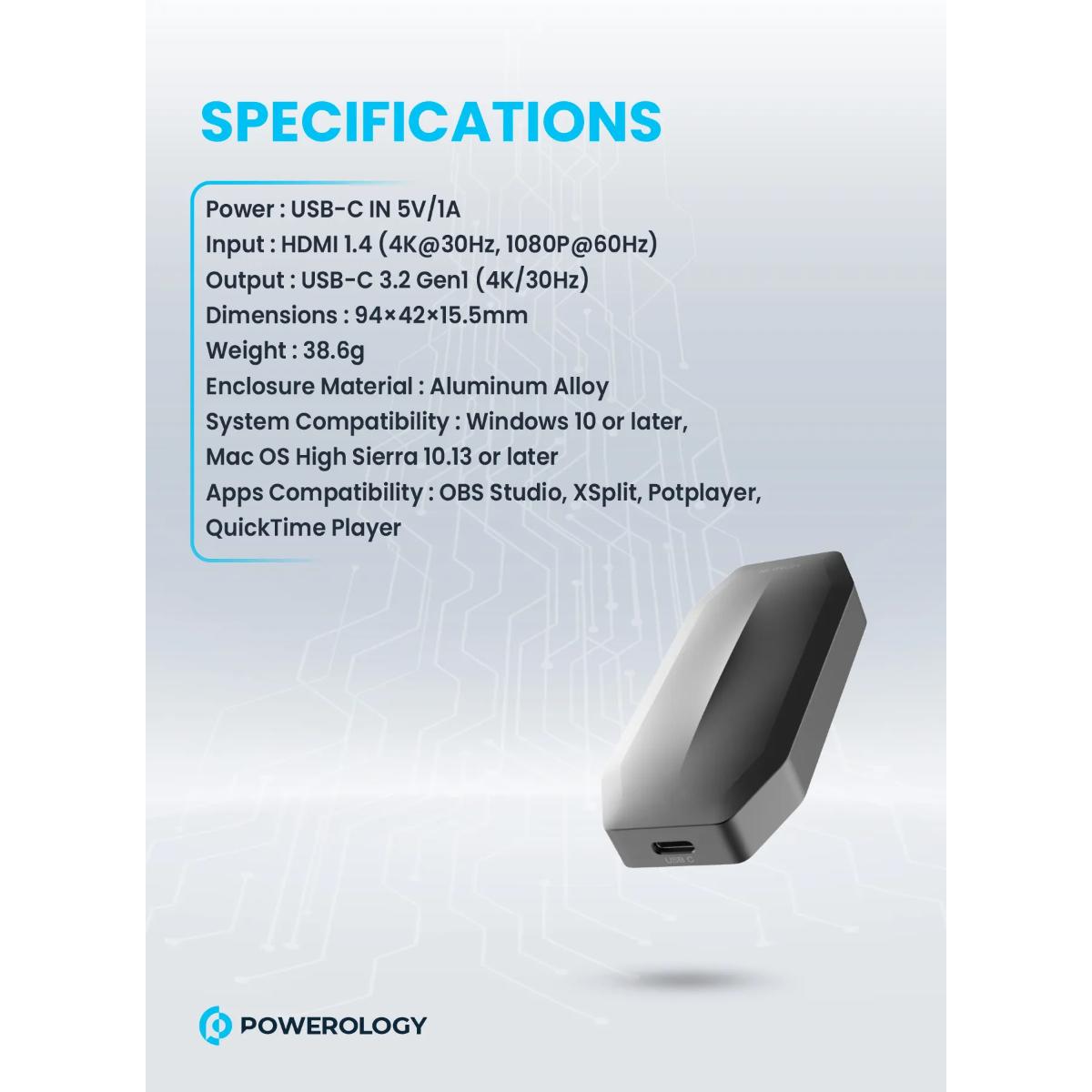 Powerology 4K UHD Multi-Device Capture Card