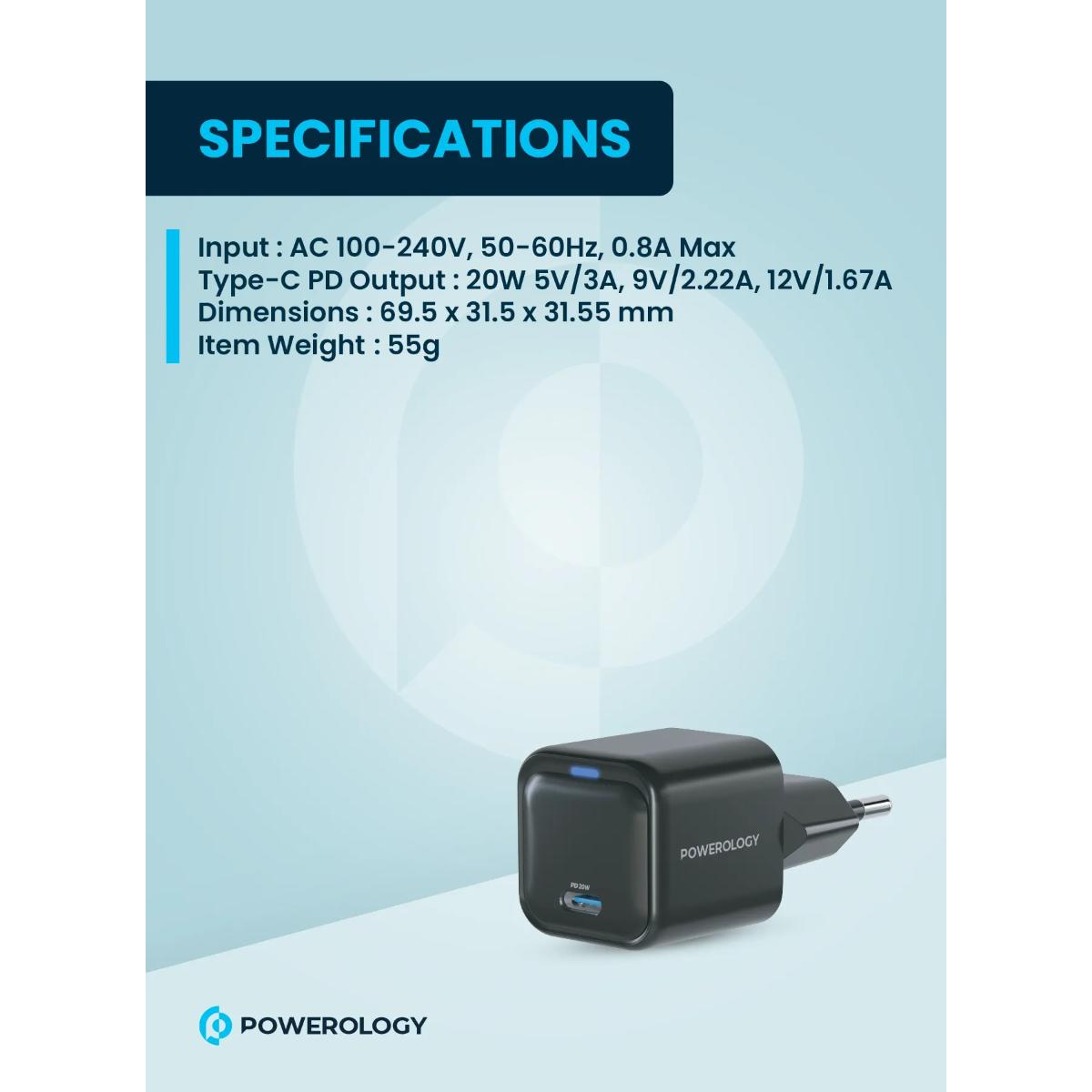 Powerology  GaN Ultra-Compact Fast Charger