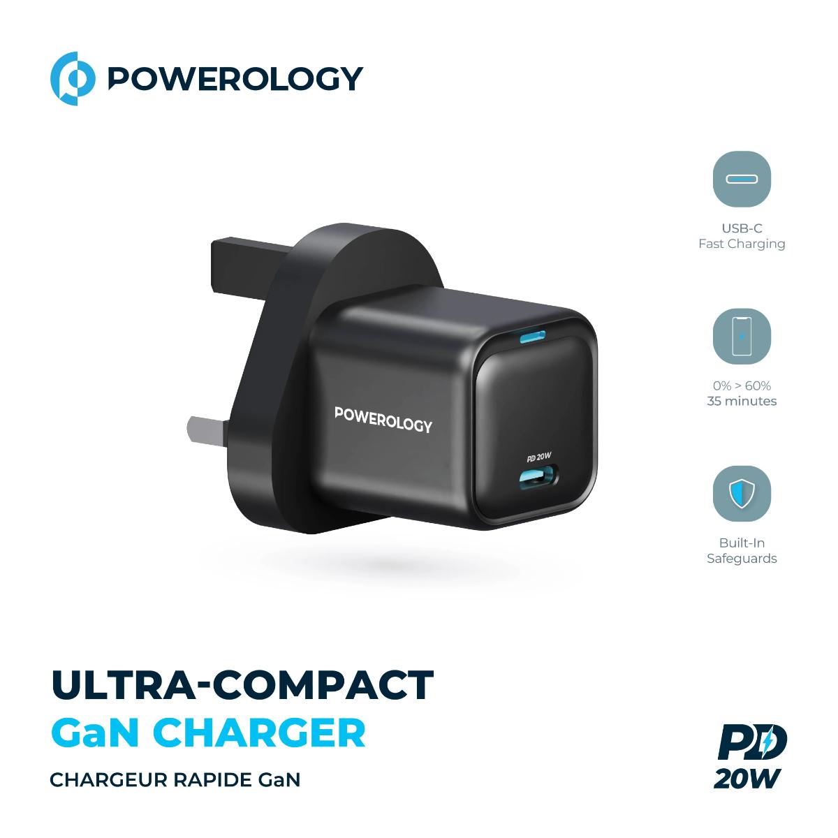 Powerology UK Ultra-Compact GaN Charger
