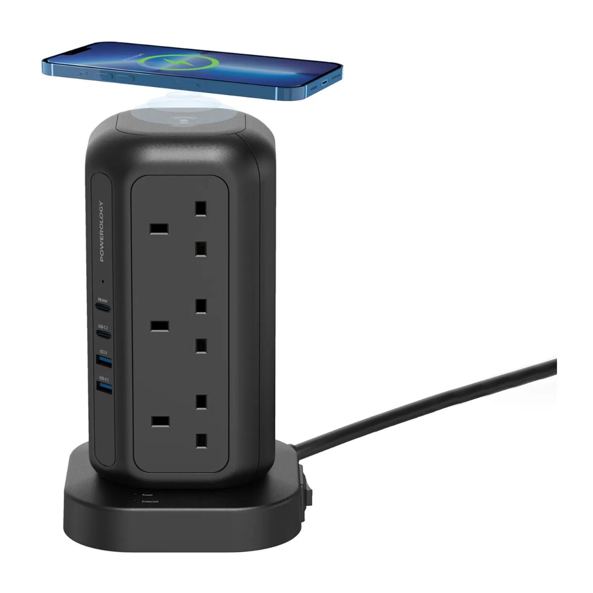 Powerology 17-Device GaN Surge Protector Tower
