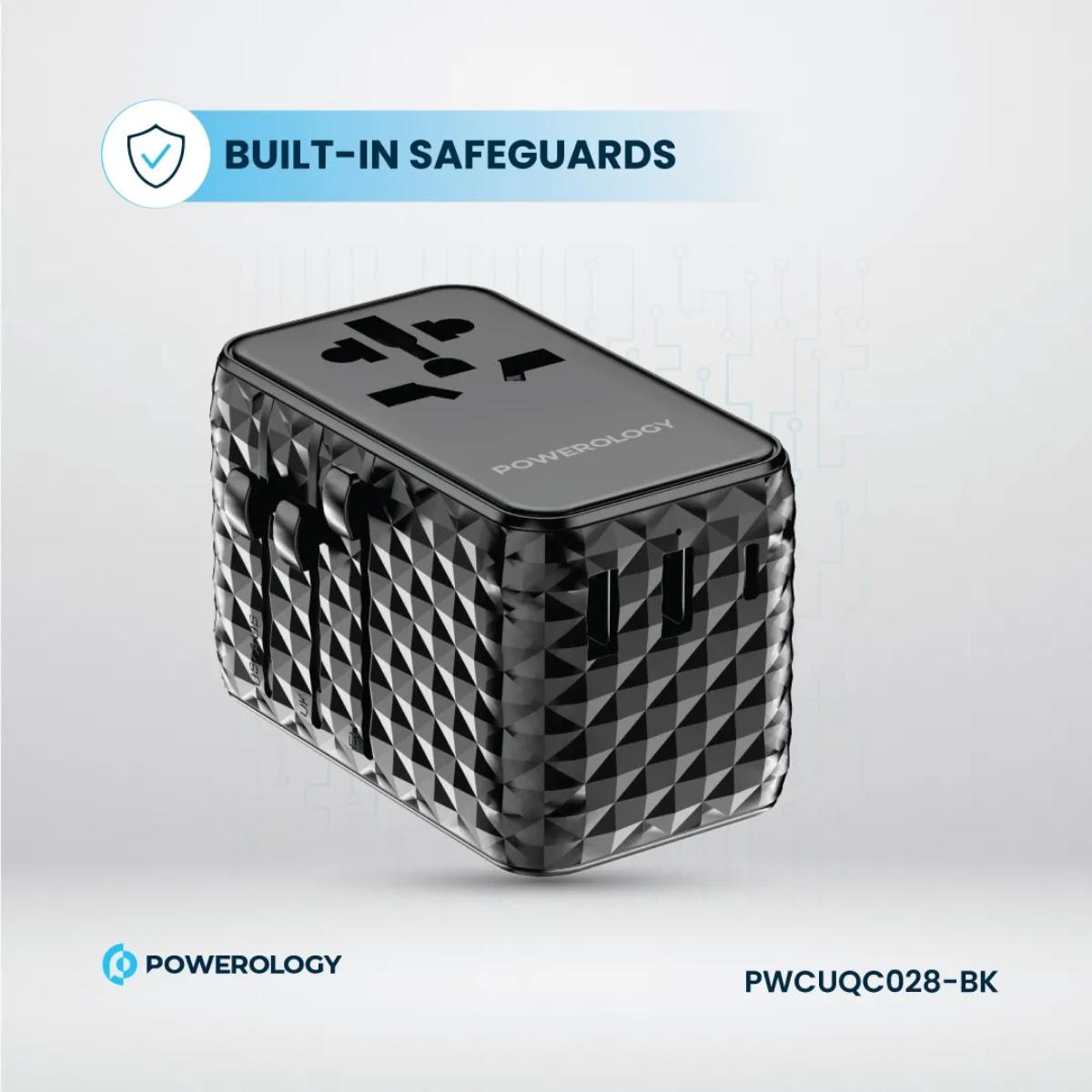 Powerology 20W GaN Universal Travel Adapter