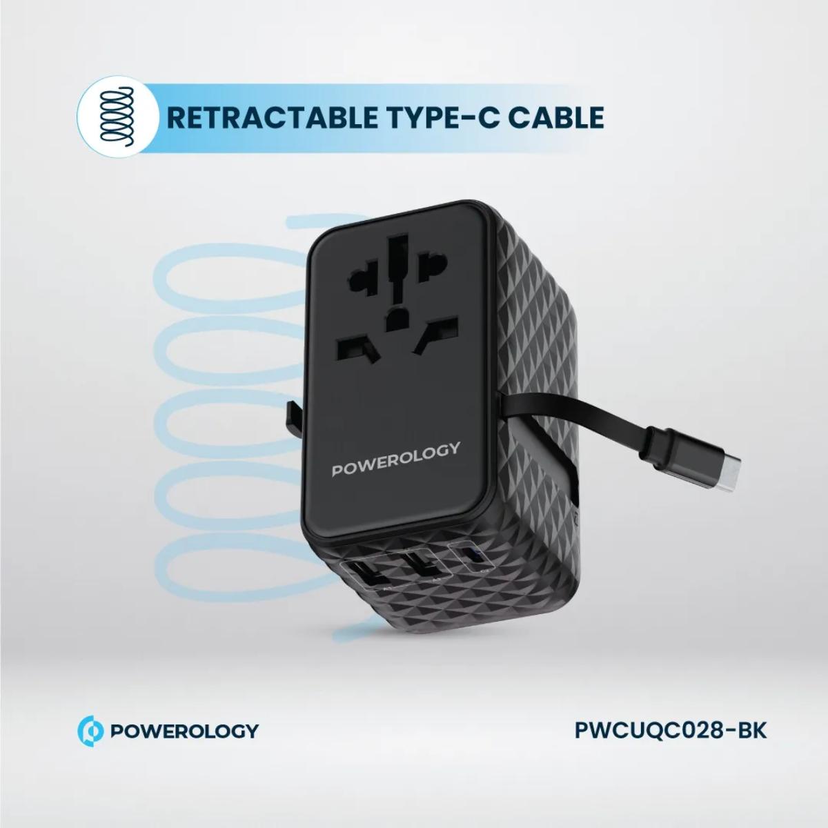 Powerology 20W GaN Universal Travel Adapter