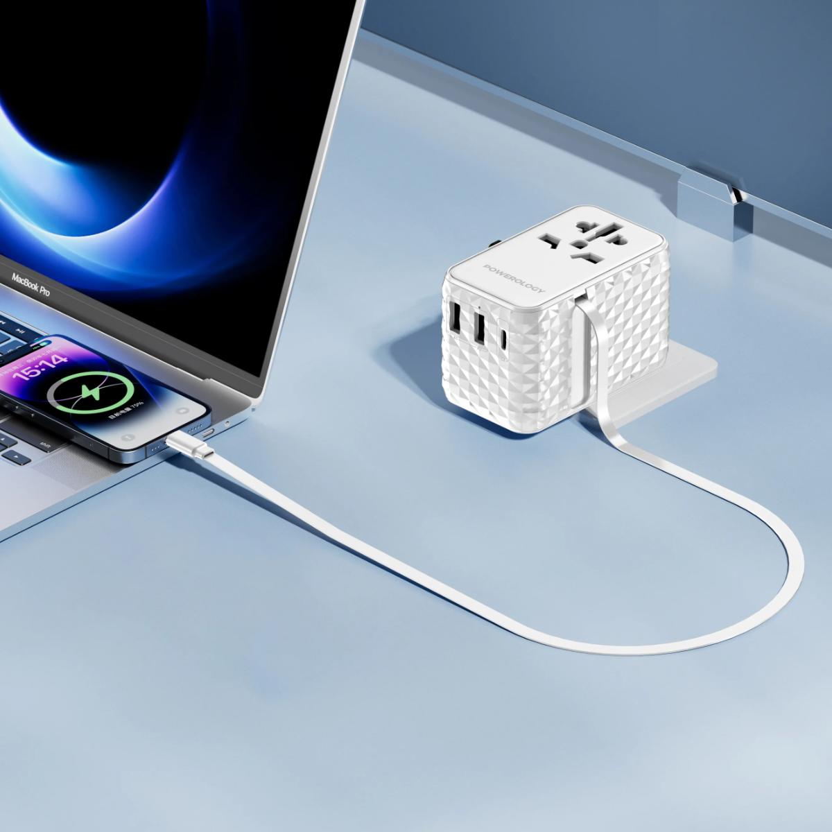 Powerology 20W GaN Universal Travel Adapter