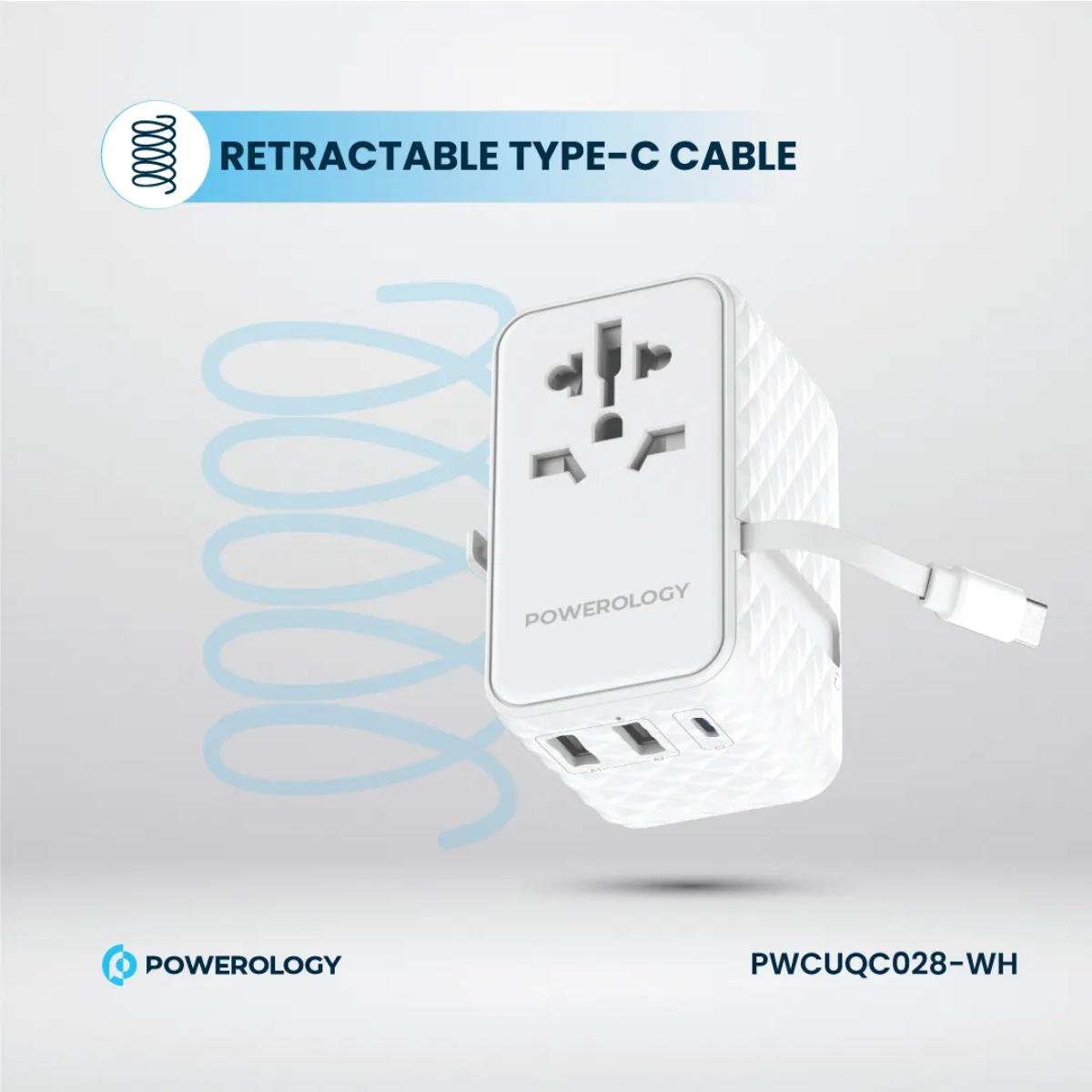 Powerology 20W GaN Universal Travel Adapter