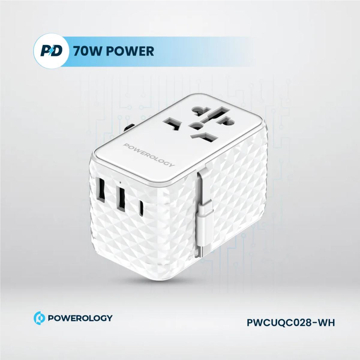 Powerology 20W GaN Universal Travel Adapter