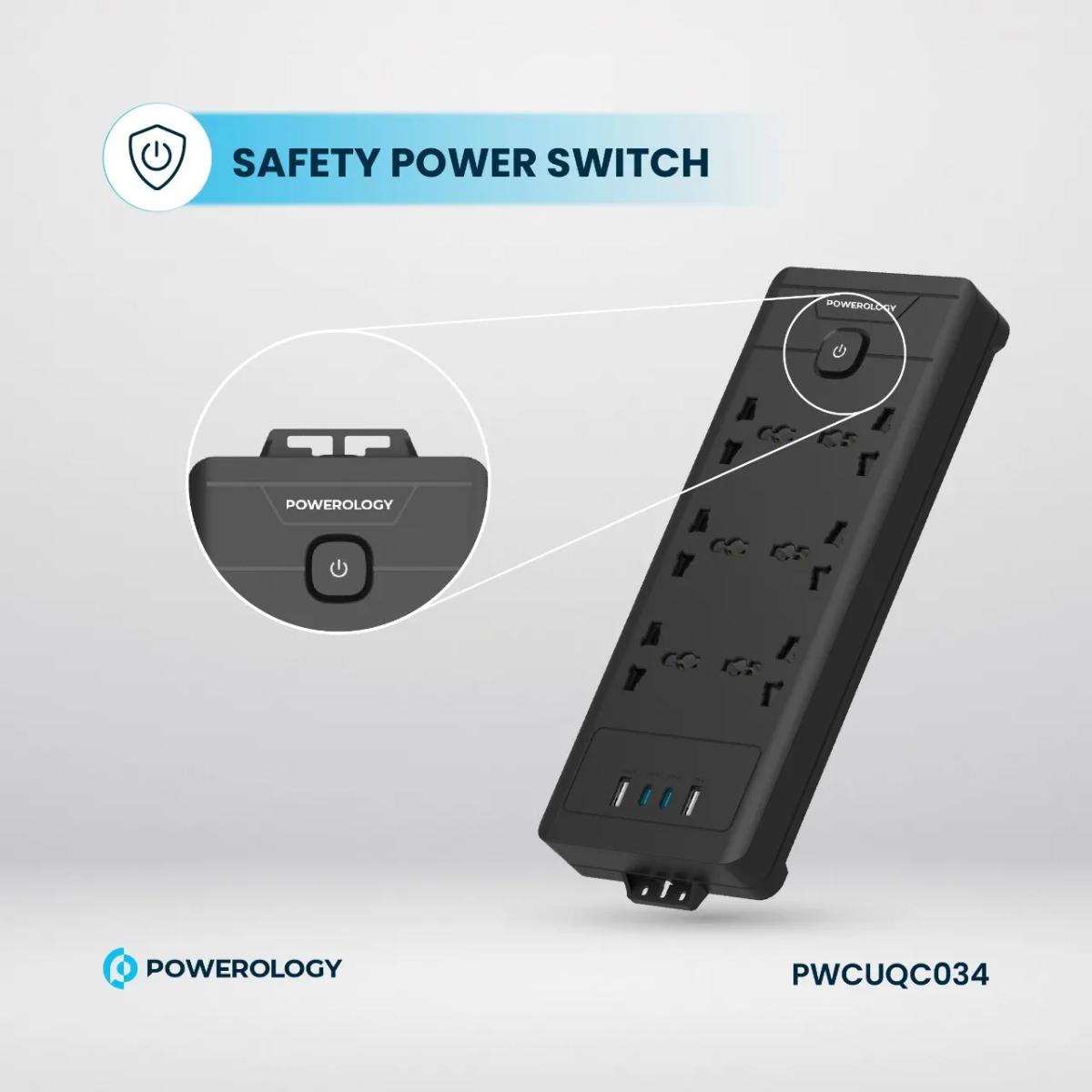 Powerology 6AC 2500W Power Strip