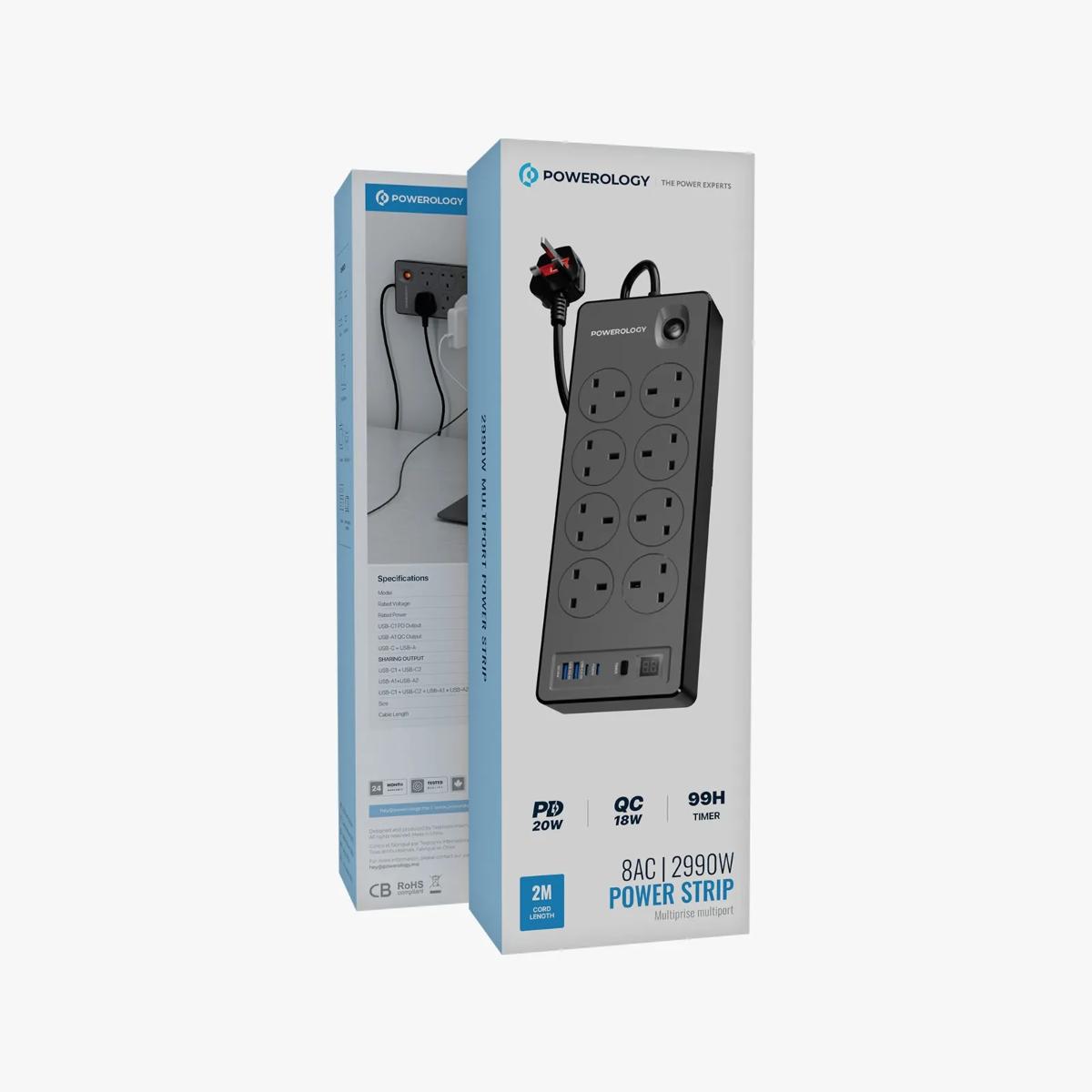 Powerology 8AC | 2990W Power Strip
