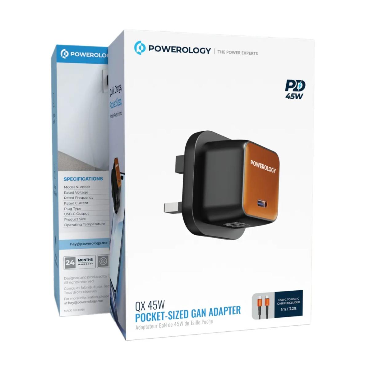 Powerology QX 45W UK GaN Charger