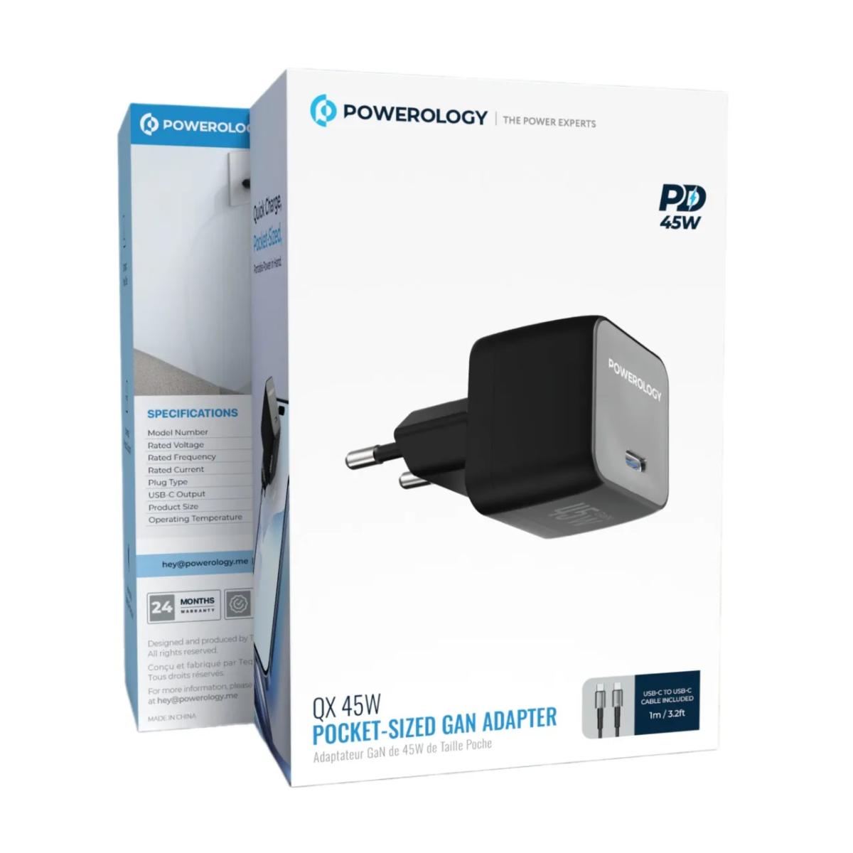 Powerology QX 45W GaN Type-C Fast Charger