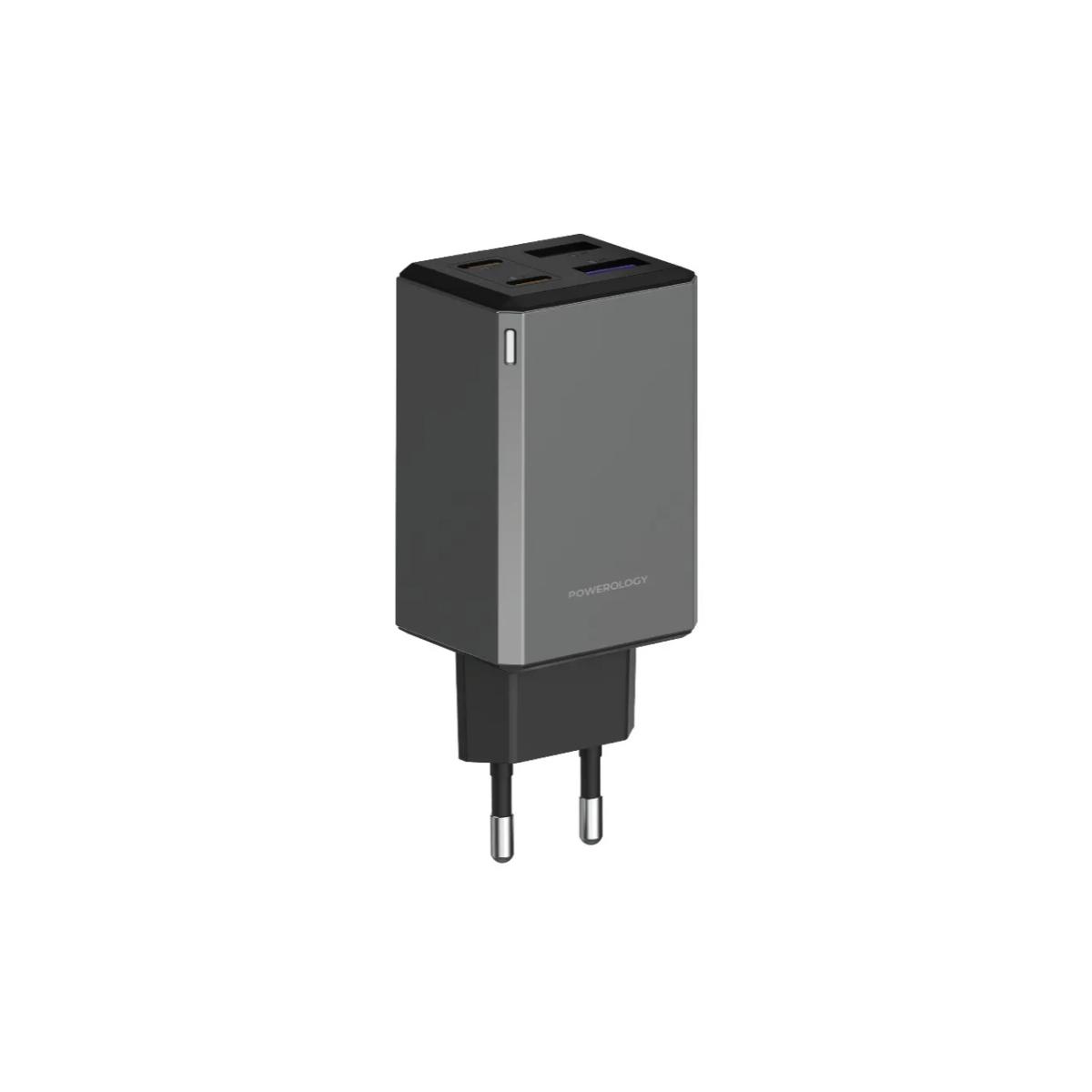 Powerology 65W GaN Multi-Port Travel Adapter