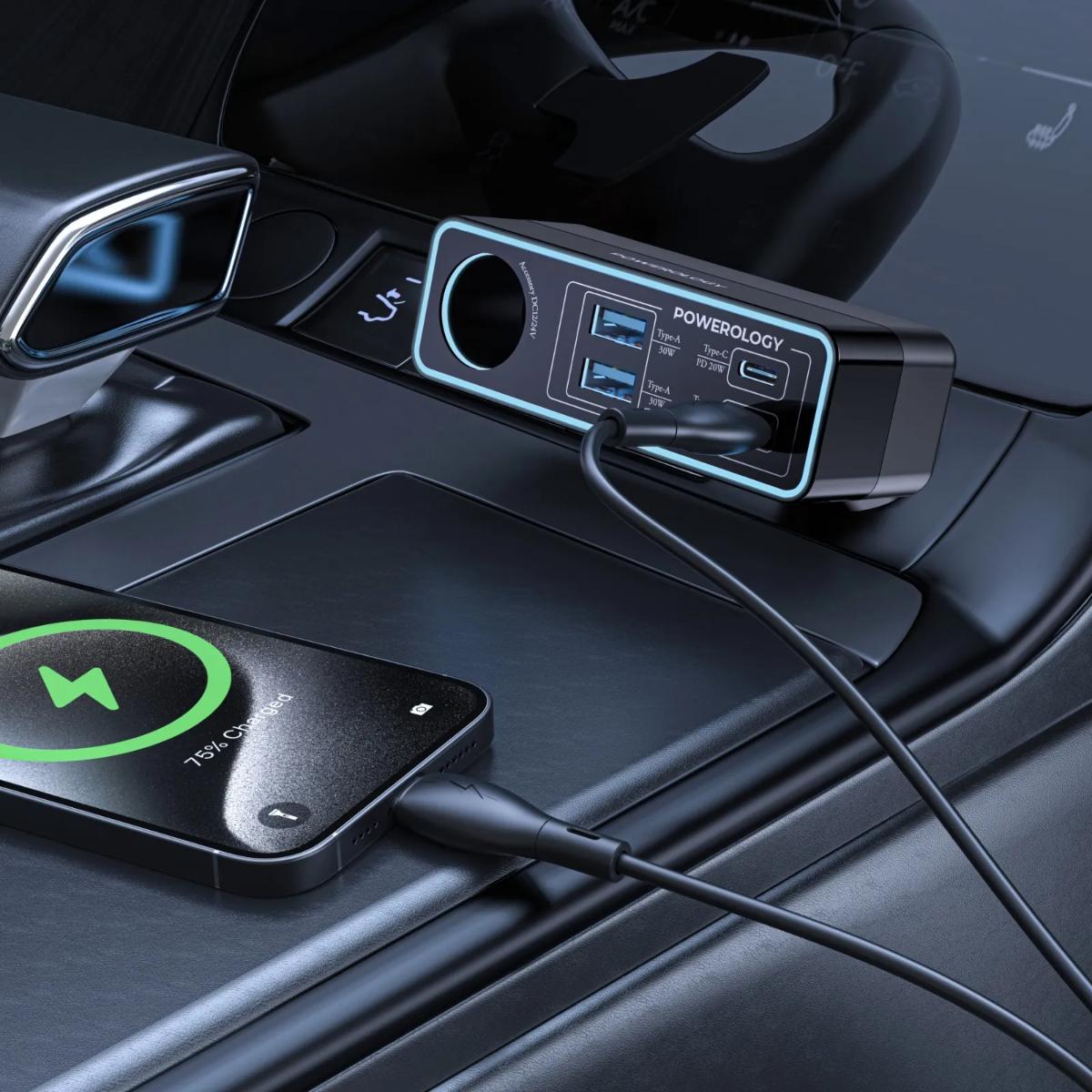 Powerology Brio 125W Multi-Port Car Charger