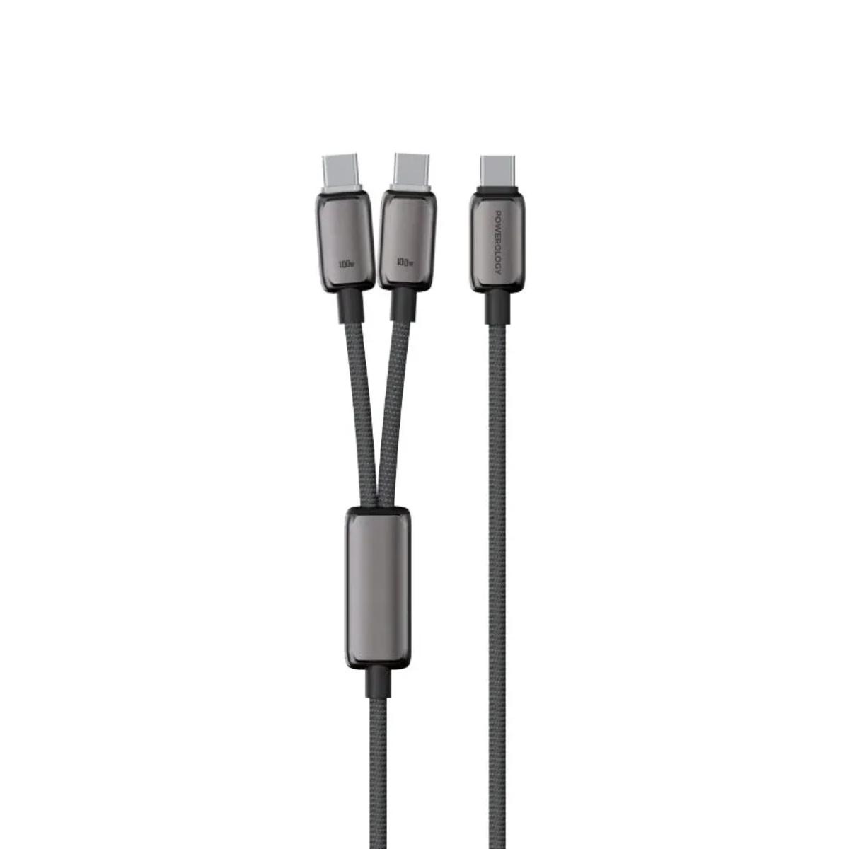Powerology Zinco Series 2-IN-1 Dual USB-C Cable