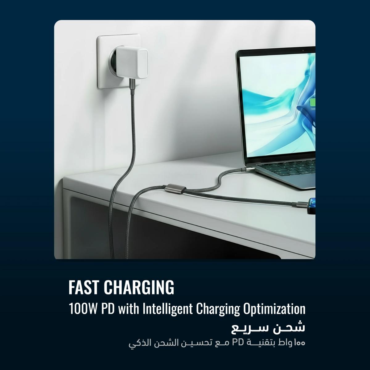Powerology Zinco Series 2-IN-1 Dual USB-C Cable
