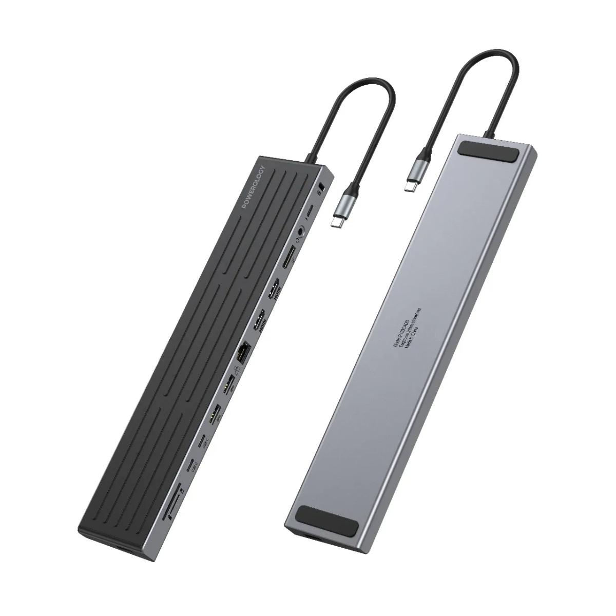 Powerology Nexis 13-in-1 USB-C Hub & Laptop Stand