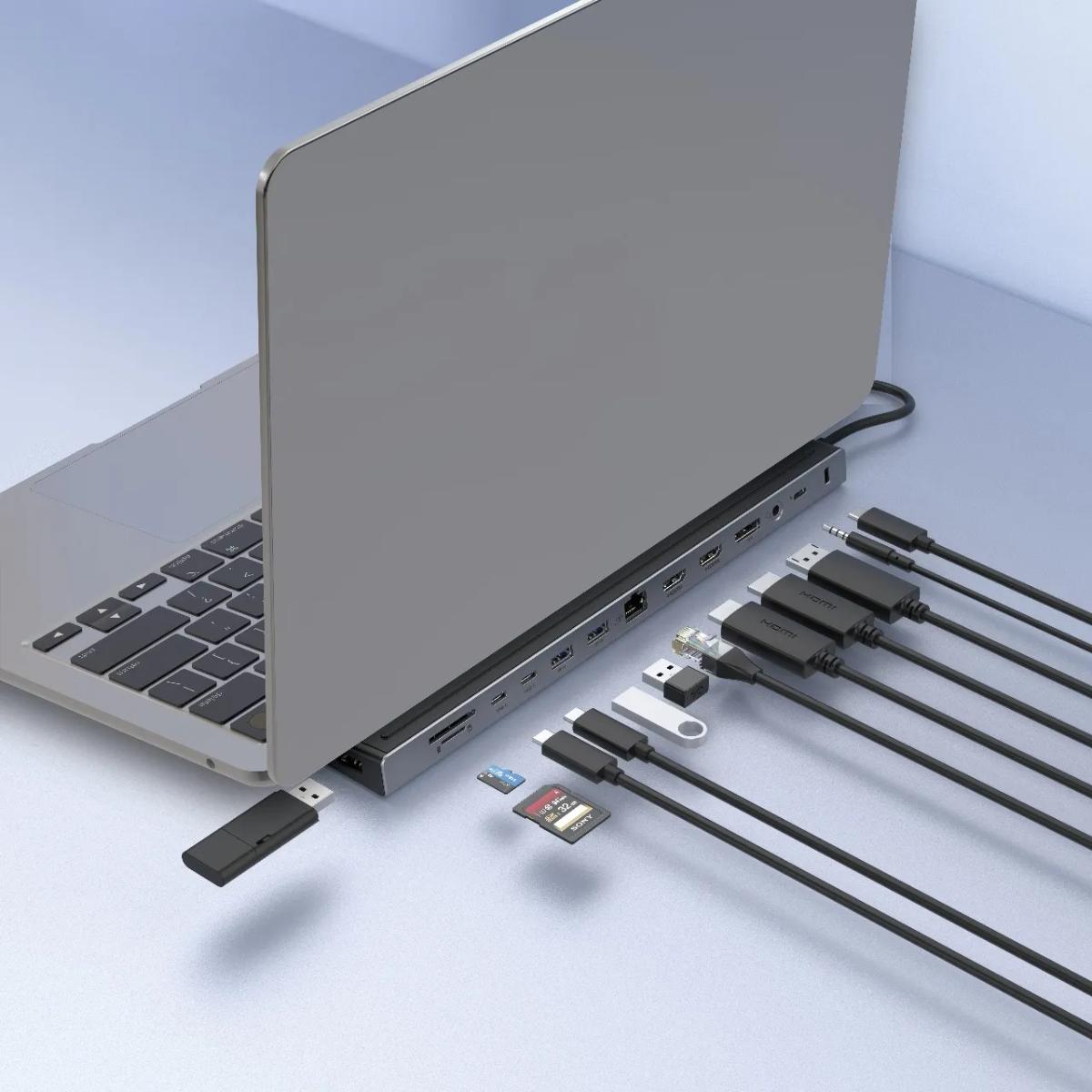 Powerology Nexis 13-in-1 USB-C Hub & Laptop Stand