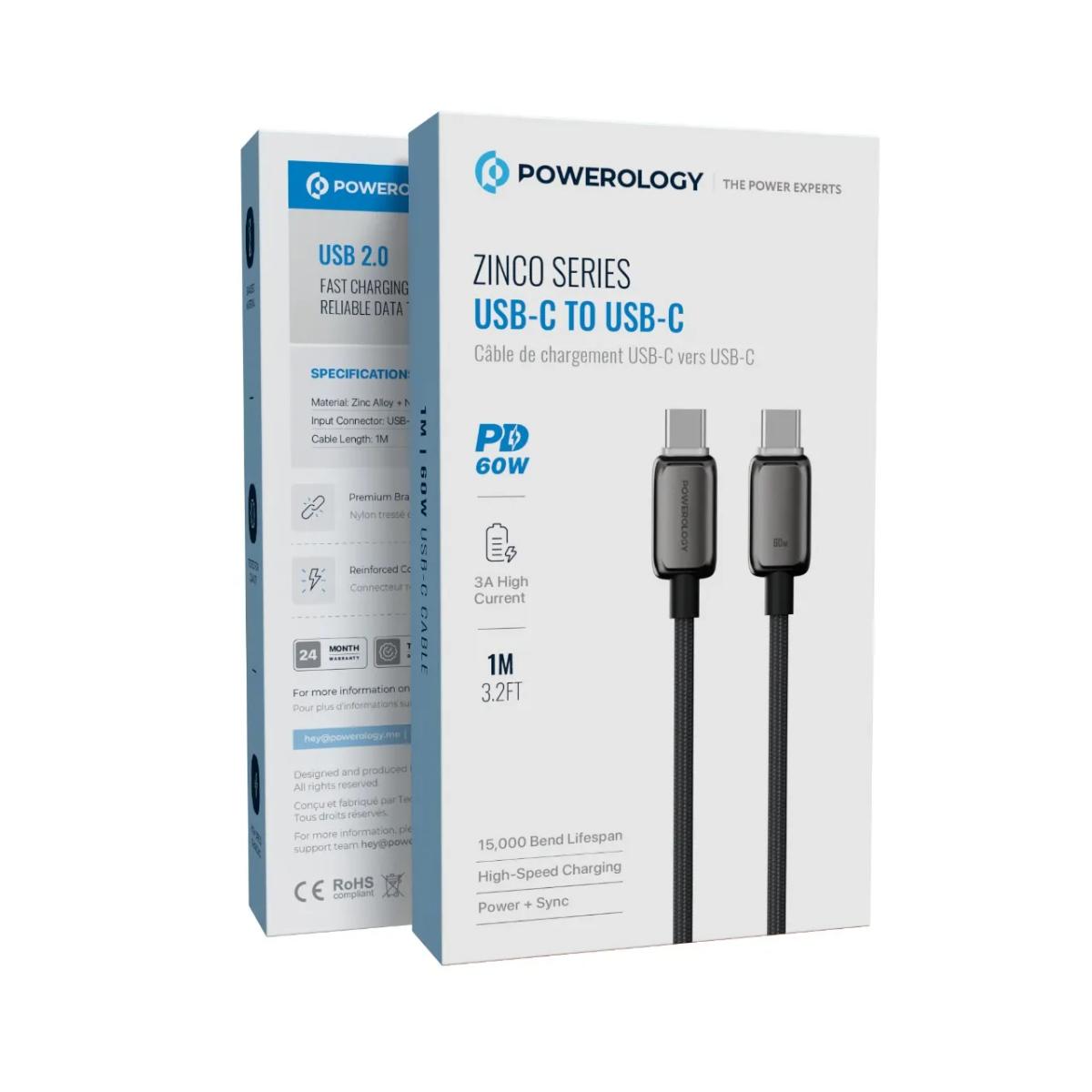 Powerology Zinco Series USB-C to USB-C