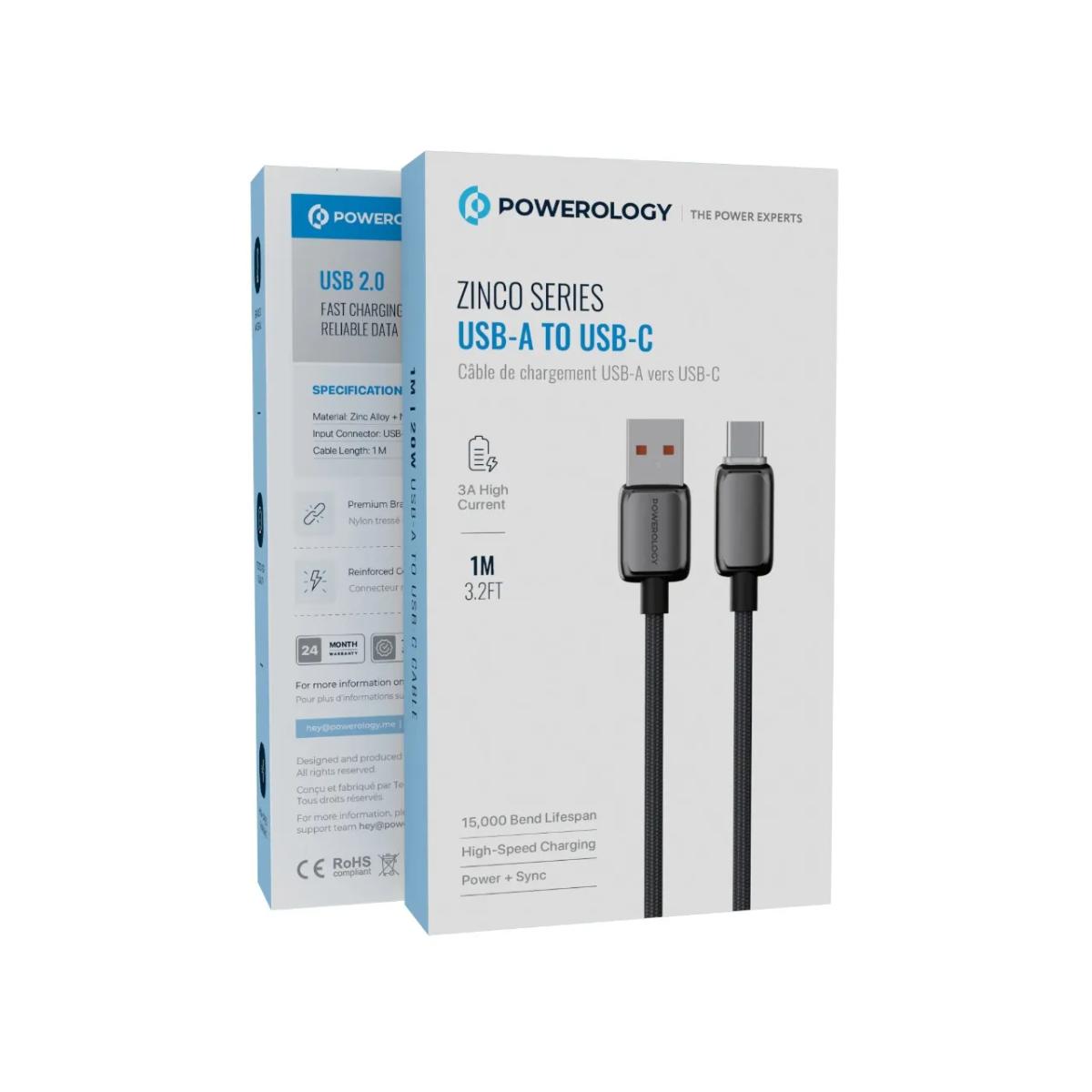 Powerology Zinco Series USB-A to USB-C