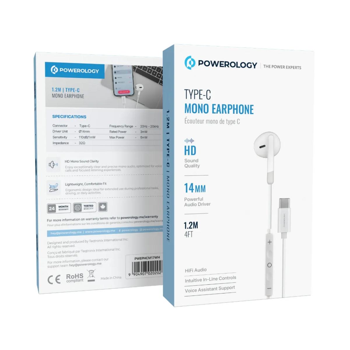Powerology Type-C Mono Earphone