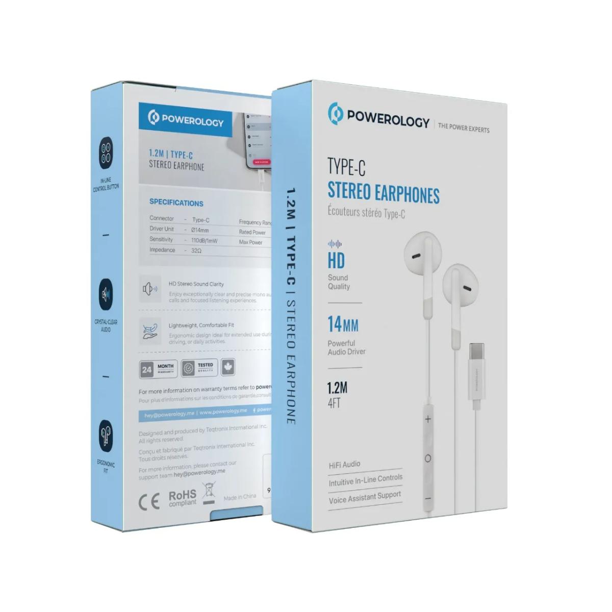 Powerology Type-C Stereo Earphones