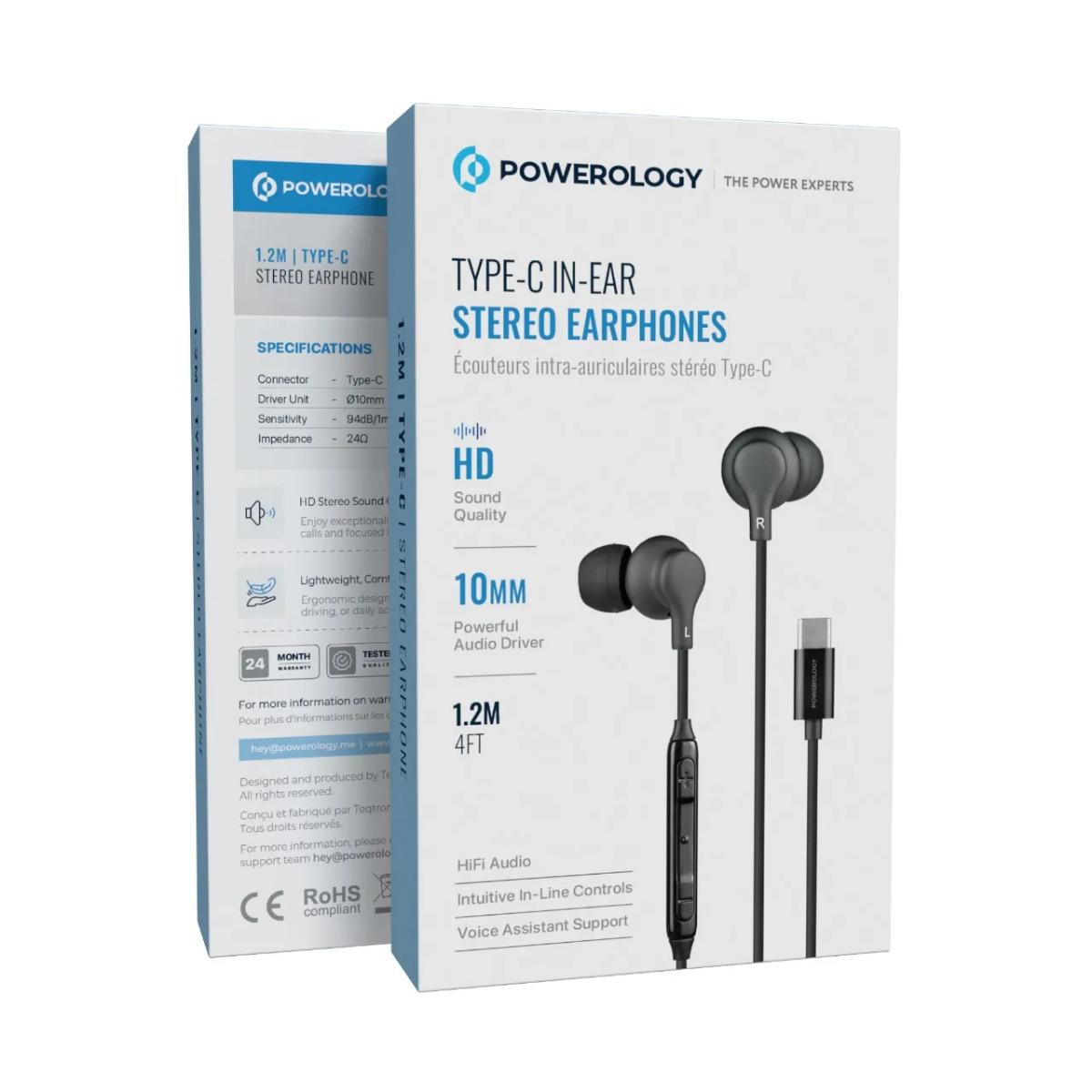 Powerology Type-C In-Ear Stereo Earphones